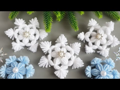 ❄️Amazingly simple! ❄️ Yarn Snowflake 🎄 Christmas Ornaments