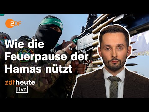 Verl&amp;auml;ngerte Feuerpause: Wie Hamas profitiert und was danach droht I Milit&amp;auml;ranalyst bei ZDFheute live