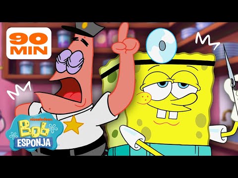 Bob Esponja | Todos os Empregos que Bob Esponja e Patrick J&aacute; Tiveram! 🧽⭐️ | 90 minutos | Portugu&ecirc;s