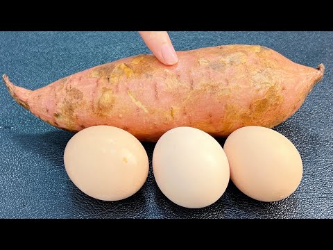 1 sweet potato, 3 eggs, teach you how to eat the gods, better than bread, simpler than steamed buns,