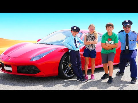 Jason pretend play officer in a Ferrari story