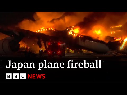 Japan Airlines fireball: passenger videos record their miracle escape | BBC News