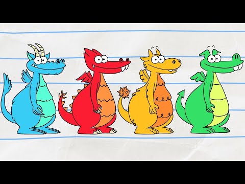 🔵🔴 THE FOUR DRAGONS 🟡🟢 | Boy &amp; Dragon | Cartoons for Kids | WildBrain Bananas