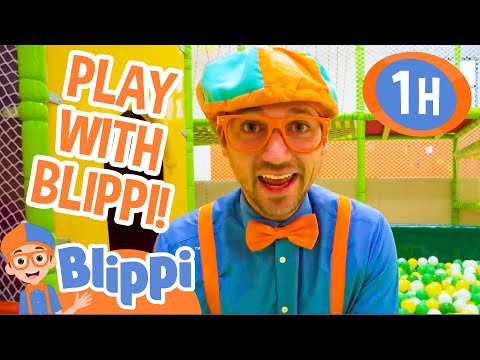 Blippi Visits an Indoor Playground! (Jumping Beans) | 1 HOUR OF BLIPPI TOYS! | Videos for Kids