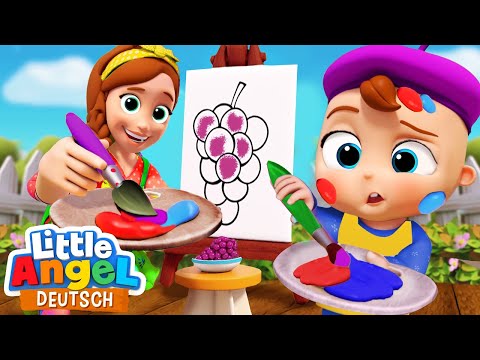 Wir mischen Farben! | Was gibt rot mit blau? | Little Angel Deutsch &ndash; Kinderlieder