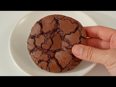 Super Easy Fudgy Brownie Cookies | Tip to make beautiful cracks! | Best Chocolate Cookies Recipe