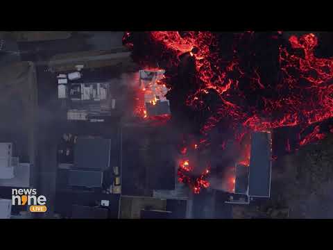 Drone Footage Shows Lava Burning Houses in Iceland | News9