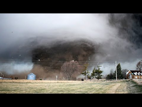 Intense Close Range Intercept of Violent EF-4 Tornado - Iowa High Risk Tornado Outbreak - 3/31/23