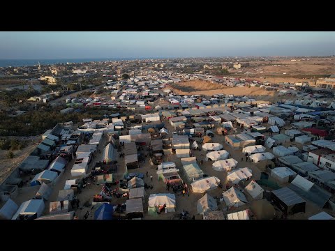 AERIAL SHOTS of camp in Rafah for displaced Gazans | AFP