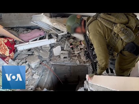 Israeli Army Video Shows What It Says Is Uncovered Hamas Tunnels in Gaza | VOA News