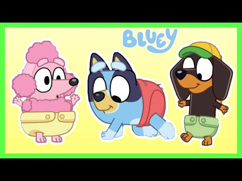 Bluey &amp; Bingo as Babies! With Judo, Snickers, and Coco! | Disney Jr Babies