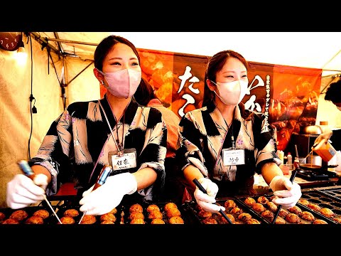 The beautiful  twin sisters have been making 3000 takoyaki a day for 4 years! Japanese Takoyaki star