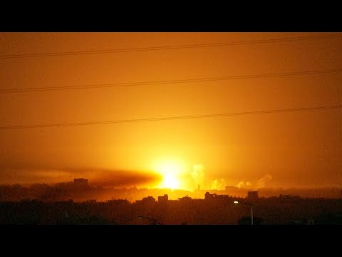 Strikes and flares tear up the night sky above Gaza | AFP