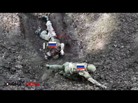 Horrible drone! Ukraine FPV drone grenade blow up over 150 Russian troops in trenches Avdiivka