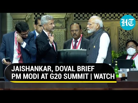 PM Modi patiently listens to Jaishankar in NSA Doval's presence at G20 Summit | Watch