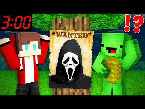 Scary GHOSTFACE From SCREAM is WANTED by JJ and Mikey At Night in Minecraft Challenge! - Maizen