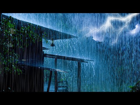 Fall Asleep Fast in 3 Minutes with Torrential Rainstorm &amp; Powerful Thunder on Farmhouse at Night