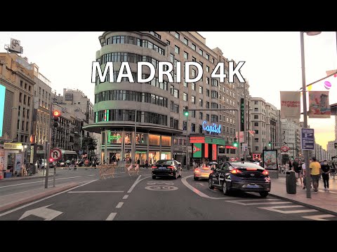 Madrid 4K - Driving Downtown - Spain