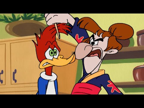 Ms. Meany protects her food from Woody | Woody Woodpecker