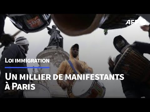 &Agrave; Paris, un millier de manifestants contre la loi immigration | AFP