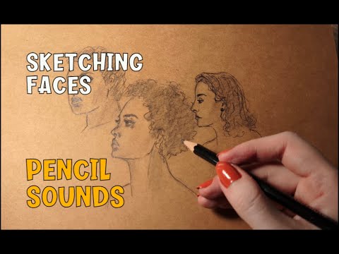 Super Relaxing Sketching Faces - ASMR Video - Brushing &amp; Pencil Sounds