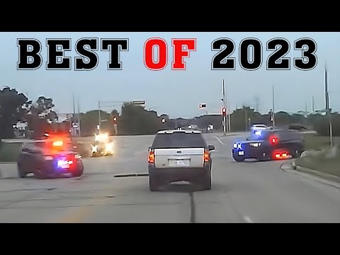 BEST PURSUITS 2023. Police DESTROYING suspects Car. Epic Pit Maneuver.