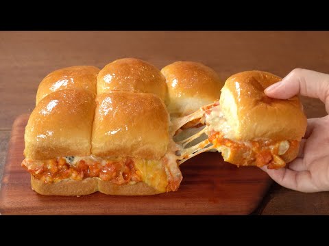 Milk Rolls and Easy Chicken Burger Recipe :: Pull Apart Chicken Sliders :: Get two recipes at once