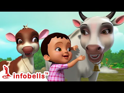 Meri Gaiya Aati Hai Mujhko Doodh Pilati Hai | Hindi Rhymes for Children | Infobells