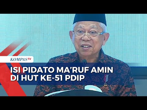 Pujian Wapres Ma'ruf saat Pidato di HUT ke-51 PDIP, Singgung Dinamika dan Pendidikan Politik