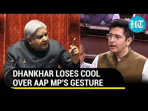 Raghav Chadha's Hand Gesture Angers RS Chairman; Dhankhar Blasts AAP MP In House | 'Learn...'