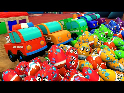 Baby Shark  - Baby songs surprise Egg wooden stamp play - Nursery Rhymes &amp; Kids Songs