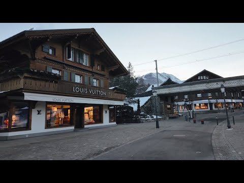 Gstaad Switzerland, Billionaires holiday Destination Walking Tour in the Morning