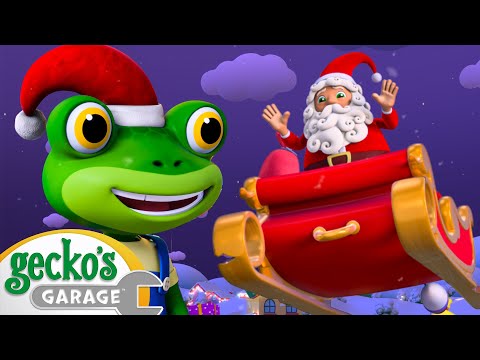 Can Gecko Fix Santa's Sleigh | Gecko the Mechanic | Vehicle Repair Cartoons | Buses, Trucks and Cars