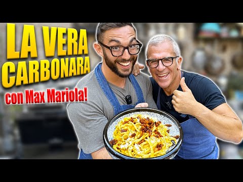 MAX MARIOLA mi insegna la VERA CARBONARA!! 