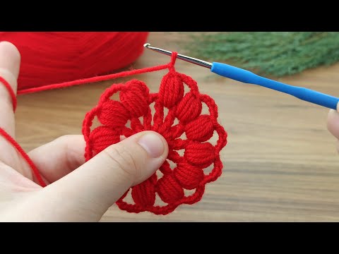 Woww!!!! red color❤️ Very easy, very sweet crochet motif flower motif making 