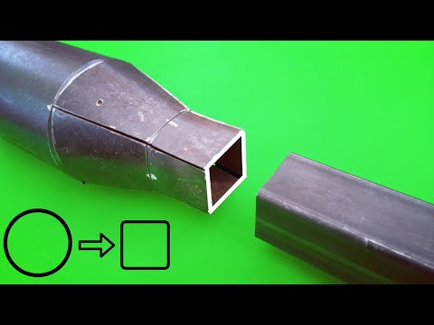 How to connect round pipe to square profile different size! Secret Pipe cutting tricks.