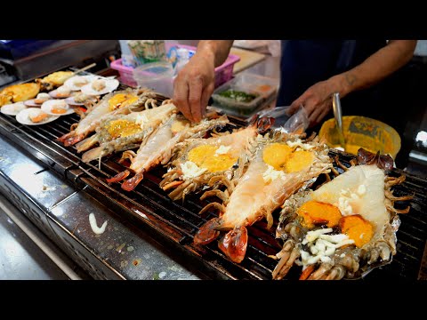 Sea Food HEAVEN! Giant Lobster and Prawn in seafood market | Thailand Street Food