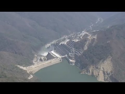 As&iacute; se ve desde el aire la represa de Hidroituango y el r&iacute;o Cauca