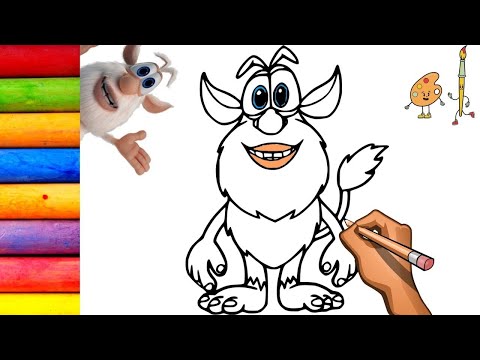 Как нарисовать Буба из мультфильма,How to draw a booba,Раскраска для детей,Буба раскраска.