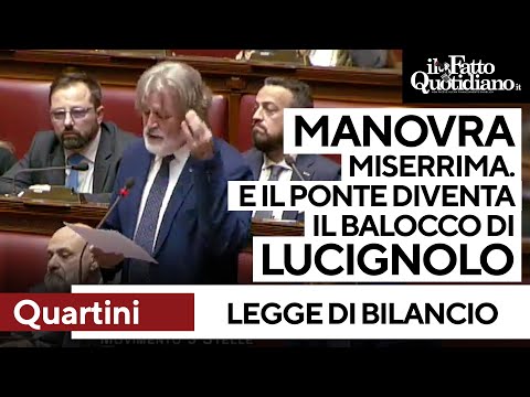 Quartini (M5S): &quot;Manovra miserrima&quot;, poi l'attacco sul Ponte: &quot;Balocco di Lucignolo&quot;