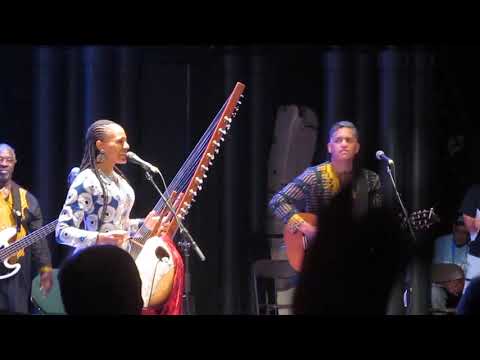 Sona Jobarteh plays the 2023 Lowell Folk Festival at boarding house park in Lowell MA on July 28th