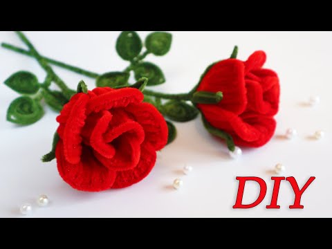 🌹ROSE PIPE CLEANERS DIY🌹How to make a rose for a gift