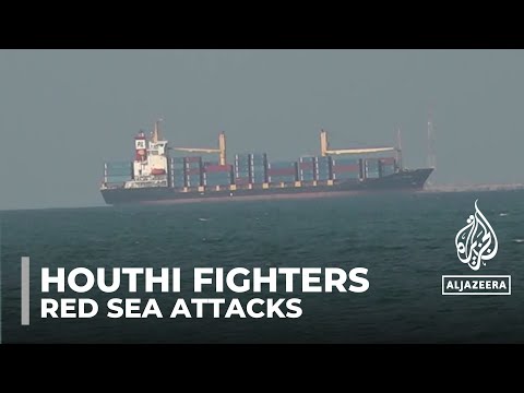 The Houthi fighters launch a missile : Attack on a commercial vessel in the Red Sea