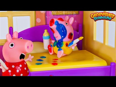 Toy Learning Video for Kids - &hearts;Peppa Pig&hearts; Babysitting Baby Alexander!