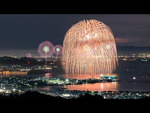 [4K] コロナ禍でとても貴重な三尺玉＋15カ所同時打上 2021 蒲郡まつり花火大会 - A huge 36inch shell at Gamagoori Fireworks Display -