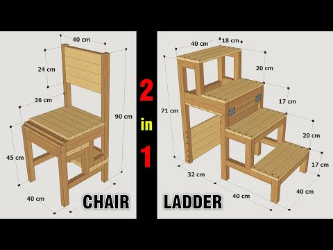 HOW TO MAKE A FOLDING LADDER CHAIR - DETAILED - STEP BY STEP