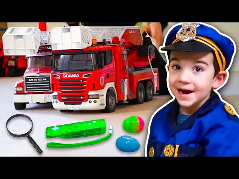 Firefighter &amp; Police Costume Pretend Play! Fire Trucks &amp; Emergency Vehicles for Kids | JackJackPlays