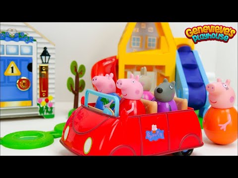 Let's Play with &hearts;Peppa Pig&hearts; Weebles and a fun Locking Dollhouse!