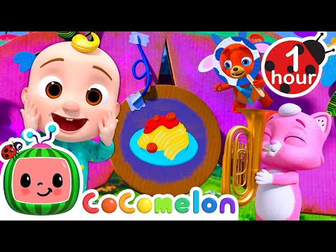 Pasta Play Song | 1 Hour of CoComelon Animal Time - Learning with Animals | Nursery Rhymes for Kids