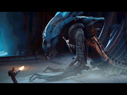 Aliens Dark Descent Giant Xenomorph Awakens Scene 4K ULTRA HD